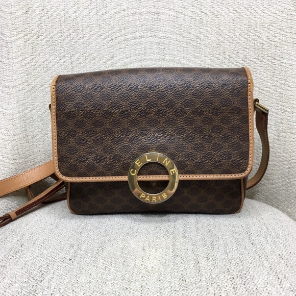 Authentic Celine brown crossbody bag Macadam pattern - Picture 5 of 16